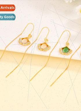 long tassel three lives have apricot ear wire female cat eye