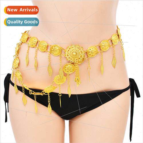 Ethnic wind gold-plated leaves tassel waist chain ancient Ch
