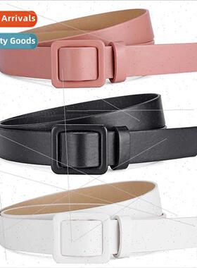 Hole-free square buckle ladies belt female simple versatile