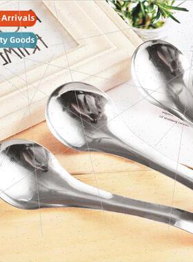 Stainless steel thickened round bottom soup spoon long handl