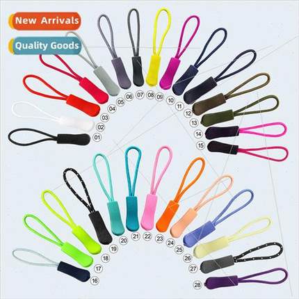 Zipper head pull rope pvc pull tail rope black drip plastic