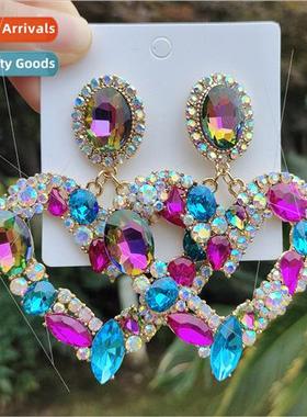 Europe heavy draping alloy diamond earrings female love wate