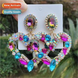 Europe heavy draping alloy diamond earrings female love wate