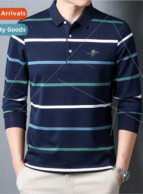 2022 fall new middle-aged men T-shirt long-sleeved dad busin