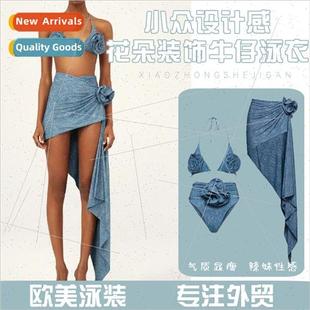 che Personalized Vintage Swimsu Sexy Bikini Blue Pure Womens