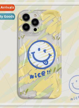 ins simple graffiti smiley face iPhone13 niche female 14ProM
