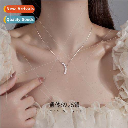 S925 silver star necklace niche 2023 new wave simple pentagr