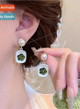Vintage Camellia Earrings Female che Premium Atmosphere Earr