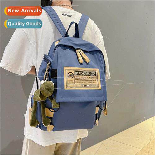 Fashion men women couple shoulder bag texture nd large capac