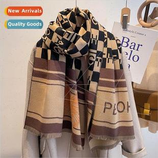 Brish plaid cashmere new imation Korean female 2023 scarf