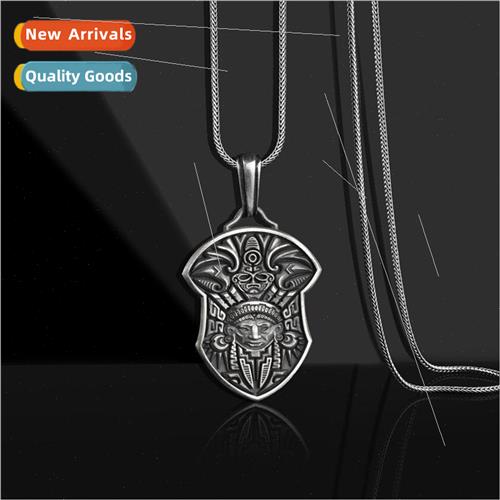 Tanium Steel Necklace Men Punk Hip Hop Mayan Civilization Pr