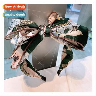 retro layer printing splash ink Mori knot bow three Korea