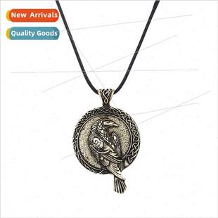 Circumference Necklace Viking Raven Pendant Blackbird Celtic