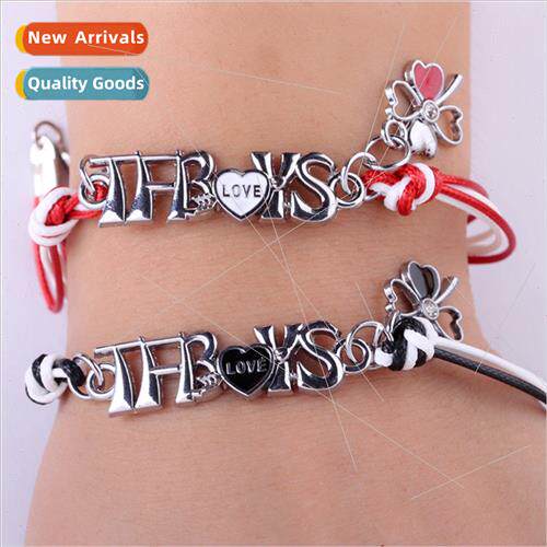 Family tf bracelet leather colorful couple student bracelet