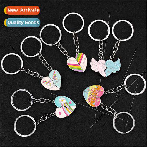 love rainbow magnetic keychain good friend key chain creativ