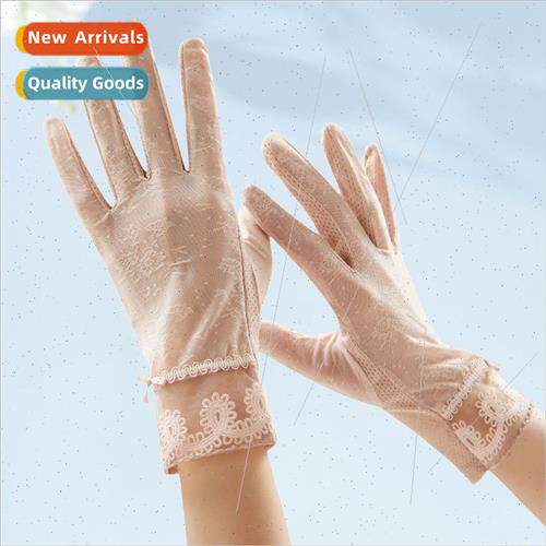 Sunscreen gloves female B06E lace summer ultraviolet thin dr