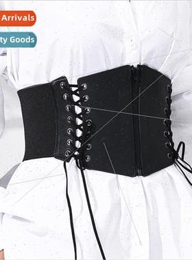 Europe Women Zipper Elastic Waistband Zipper Threading Wide