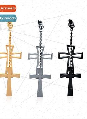 Korean  simple metal wind personaly creative  earrings strai