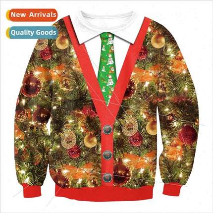 2022 Christmas Large ze Round Neck Loose Pullover Sweatshirt