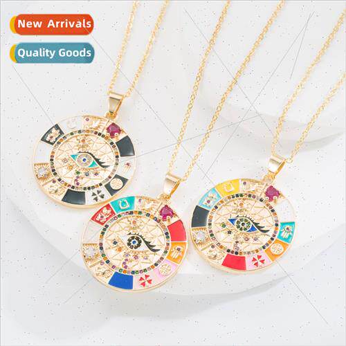 Europe new evil eye pendant oil drops set diamonds hundred j