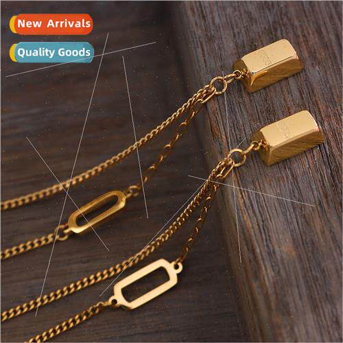 French ins cold double-sided pendant splicing necklace simpl