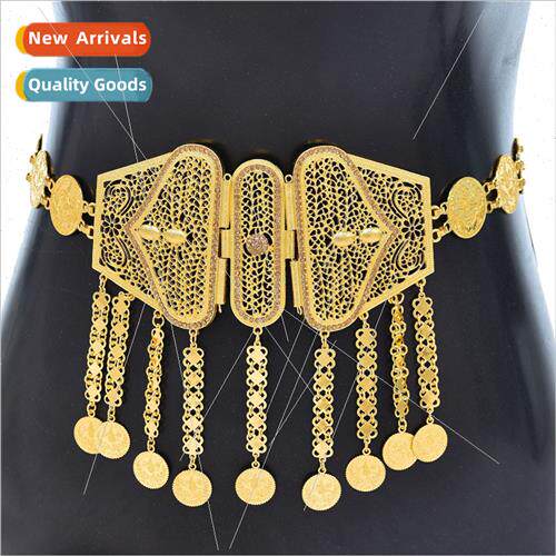 Irregular hollow alloy tassel waist chain fashion coin long