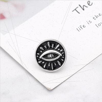 Accessories Black Round Devil Eye Eye Brooch Punk Badge
