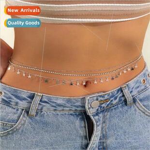 Europe summer hot nd simple multi-layer waist chain rhinesto