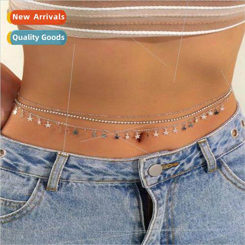 Europe summer hot nd simple multi-layer waist chain rhinesto