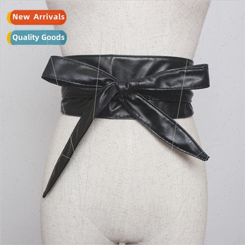 2018 fall winter new double loop imation leather belt Korea