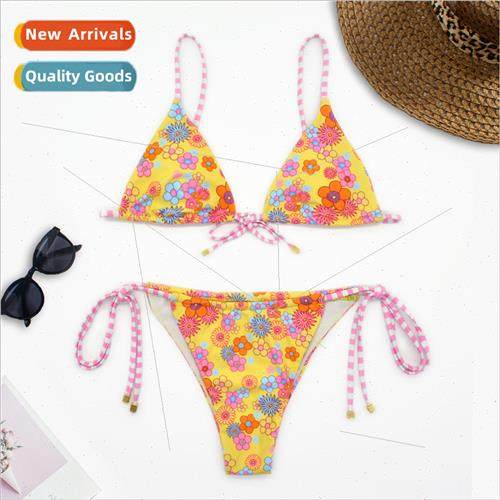 Qualy new swimsu i ladies sexy spl beach swimsu small floral