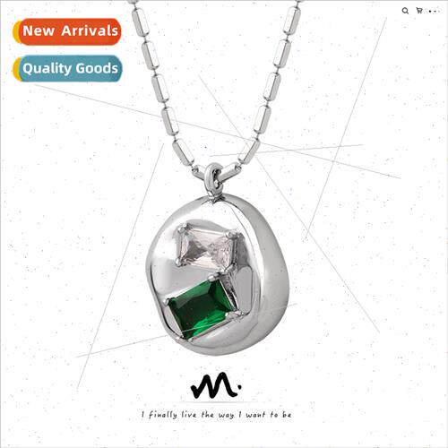 Europe zircon irregular tanium steel pendant bamboo chain fa