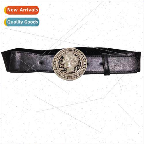 Europe Women Belt Wide Metal Head Buckle Belt Personalized S