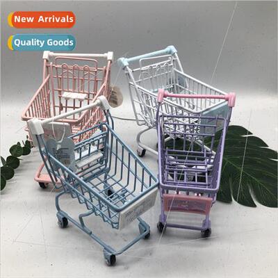 Metal trolley desktop decorative storage ornaments mini shop