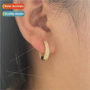 niche retro earring new zirconia Europe diamond 2023 full