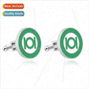 Lantern Corps Drip Comics Cuff Oil Green Alloy Cufflinks