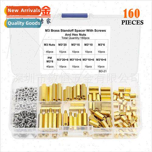 160pcs M3 ngle Double Hexagonal Brass s wh Screws Nuts Screw