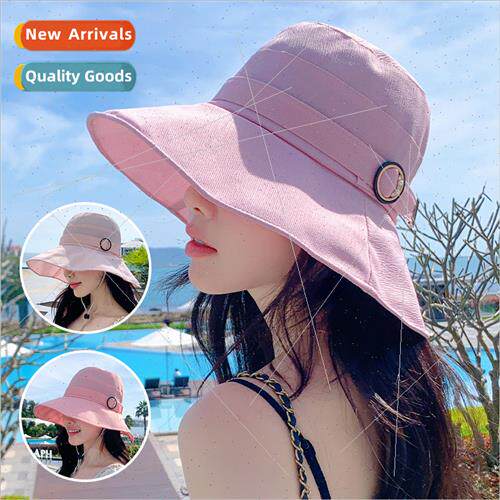 Belt buckle sunshade fisherman hat women elegant versatile l