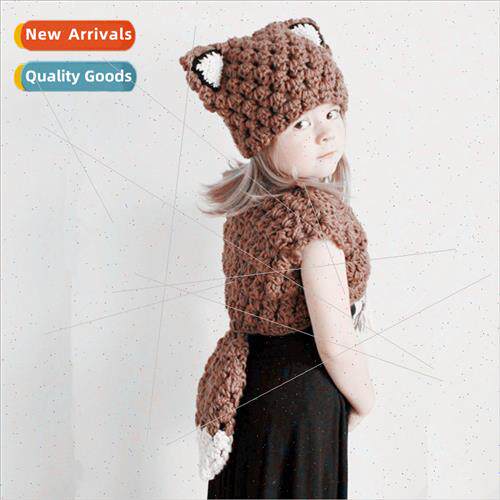 Winter new children undershirt knted wool cap warm vest cott