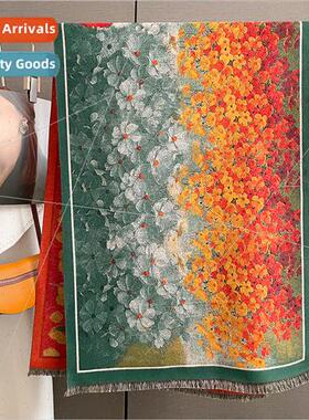 Ginkgo biloba fashion faux cashmere scarf female fall winter