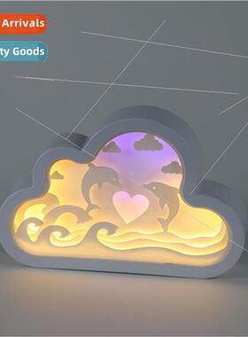 Export creative clouds paper sculpture lamp birthday men wom