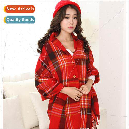2020 Autumn Winter New Women Europe Button Tassel Warm Shawl