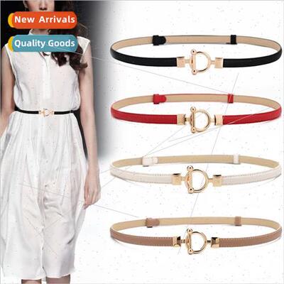 Adjustable mirror thin belt female fashion simple coat jeans