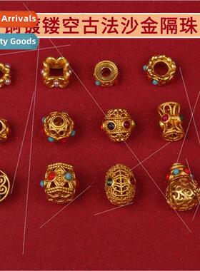 copper plating hollow antique sgold spacer beads handmade di