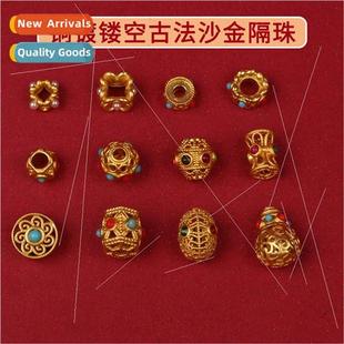 antique sgold spacer copper handmade hollow beads plating