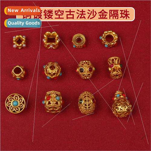 copper plating hollow antique sgold spacer beads handmade di