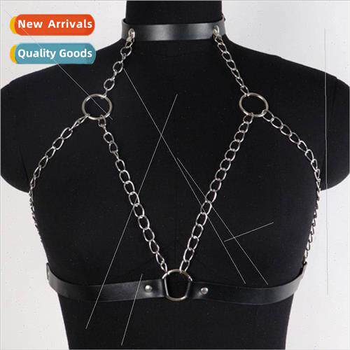 Europe  female wear sm bondage clothing leather chain access
