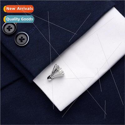 metal bronze cufflinks fun badminton shape cufflinks athlete