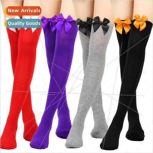 Japan bow knee high socks sexy stockings college cotton thig