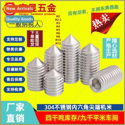 Hexagon socket set screws wh cone point 304 tip machine mete